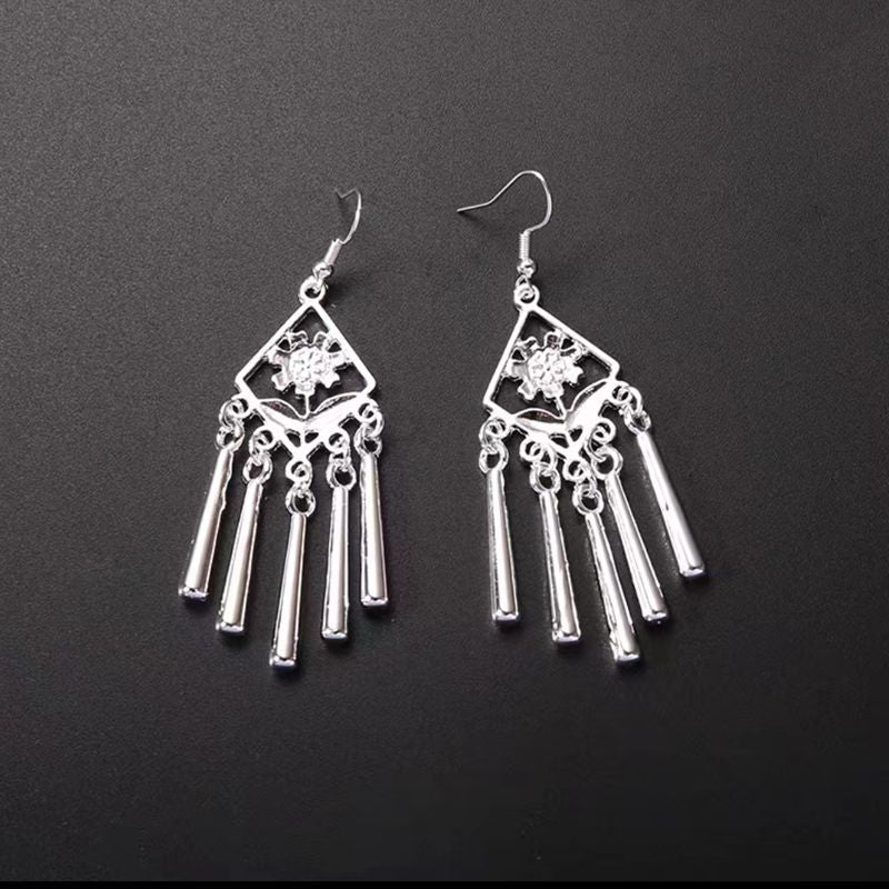 Imitation Miao Sier Ethnic Style Peacock Earrings