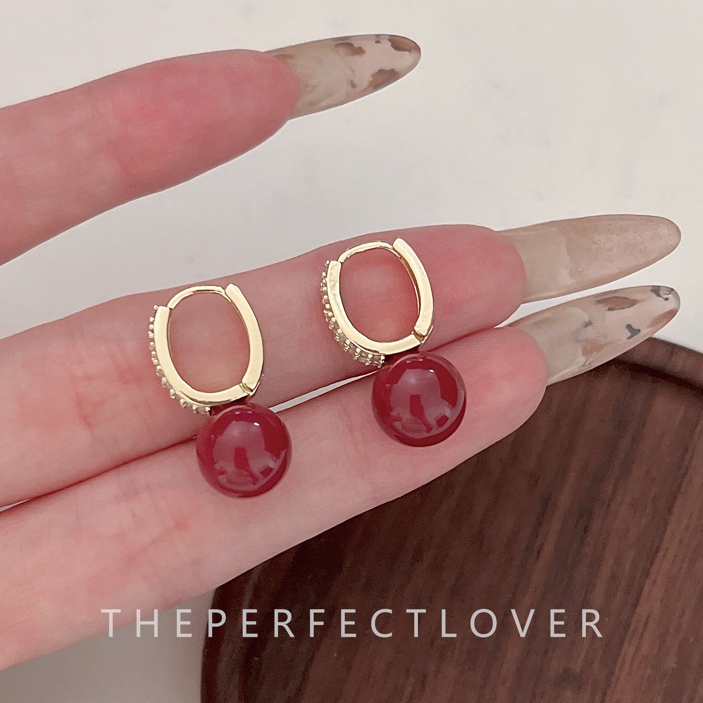 Women's Red Series Combination Elegant Geometric Enamel Craft High-grade Design Rings