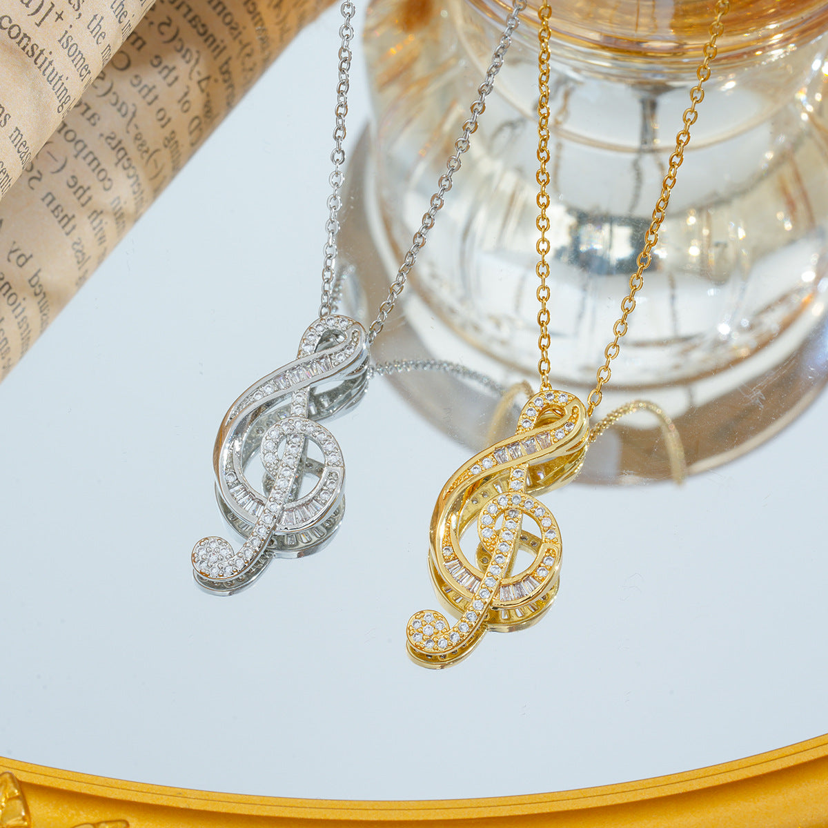 Titanium Steel Ornament Notes Personalized Design Necklaces