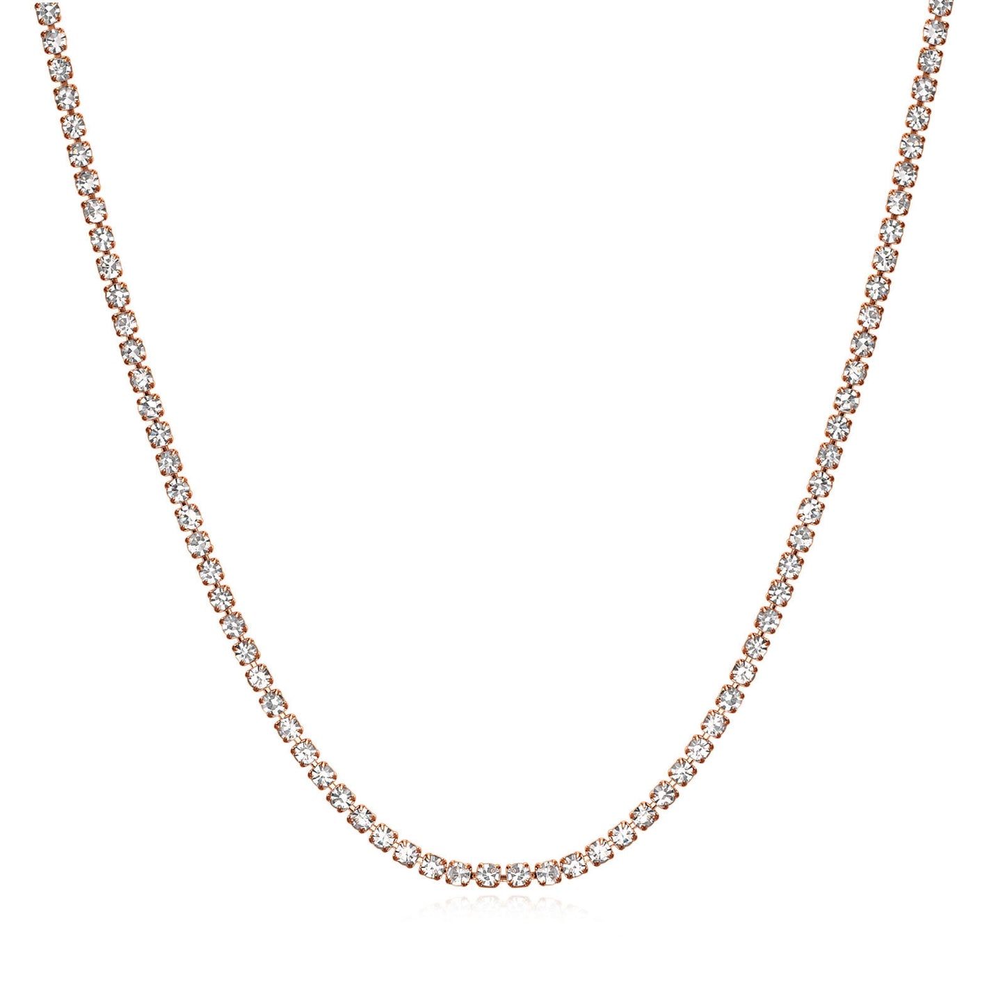 Women's Row Inlaid Zirconium Tennis Chain Copper Fashion Necklaces