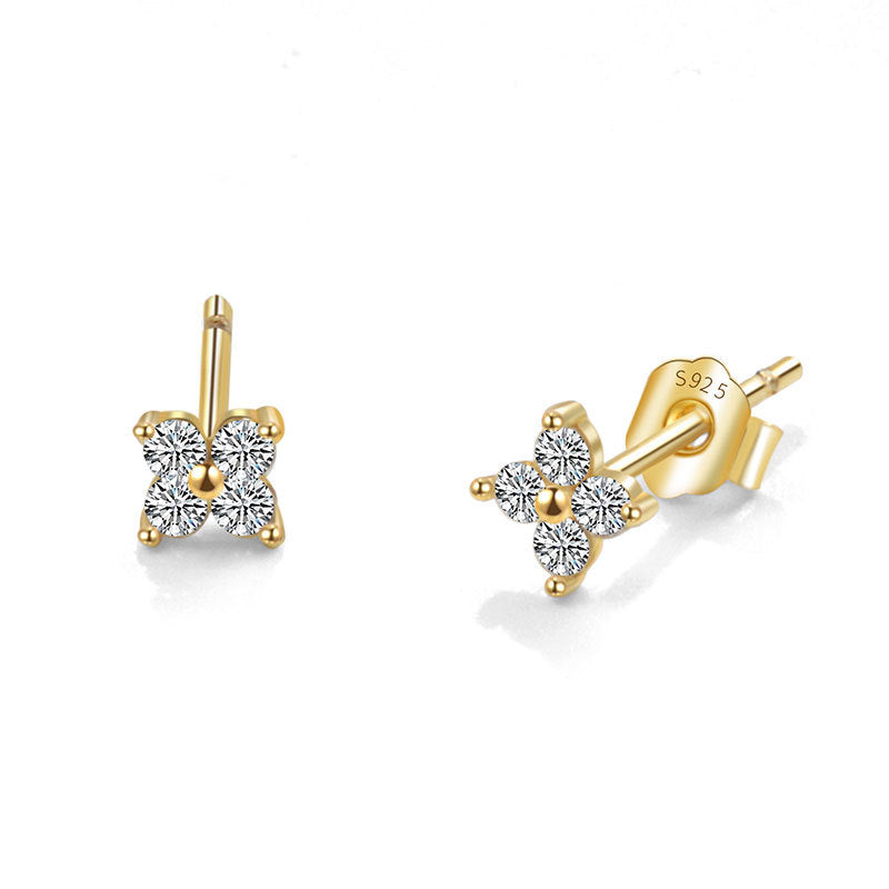 Sterling Sier Plated Gold Starry Clover Necklaces