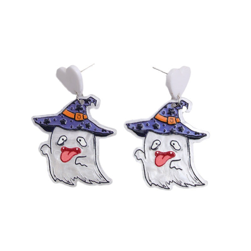 Fashion Skull Spider Web Ghost Mummy Earrings