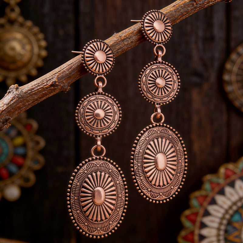 Vintage Bohemian Ethnic Style Pumpkin Pattern Earrings