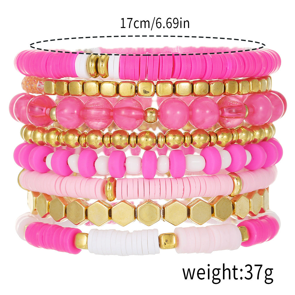 Clay Teacher's Day Gift White Girlfriends Multiple Bracelets