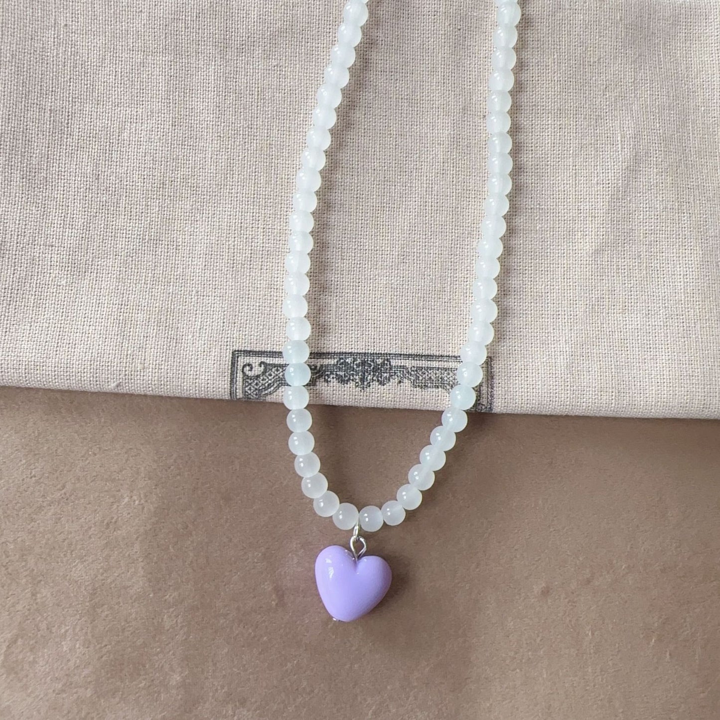 Designer Model Contrast Color Love Beads Female Clavicle Necklaces