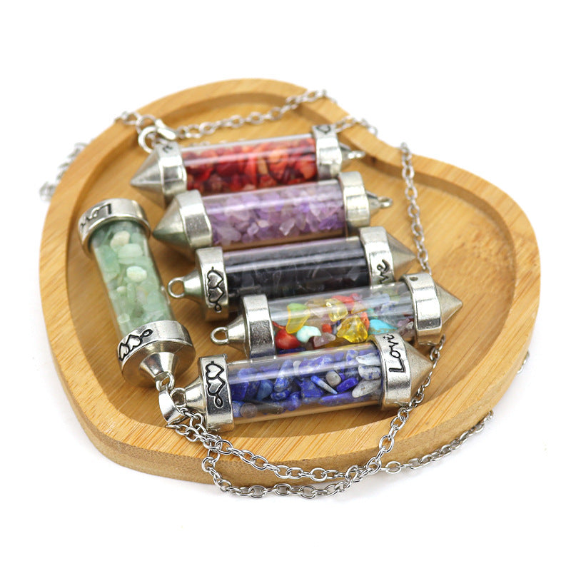 Colorful Gravel Ing Bottle Cone Love Necklaces