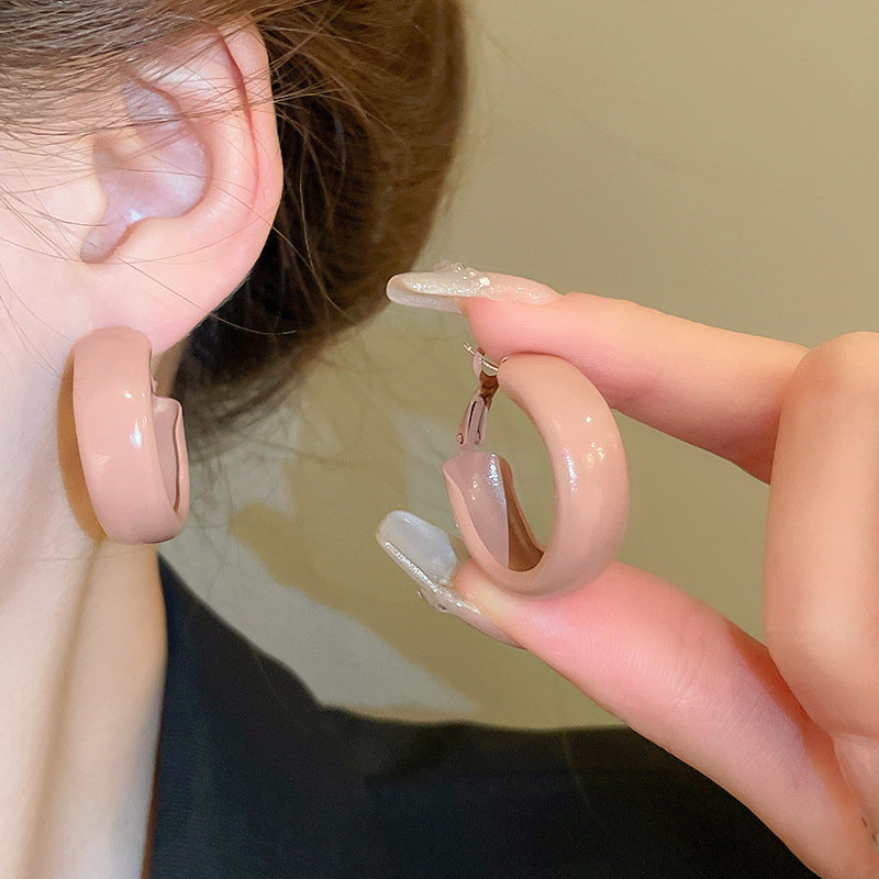 Women's Dripping Simple Geometric Sier Pin Ear Earrings