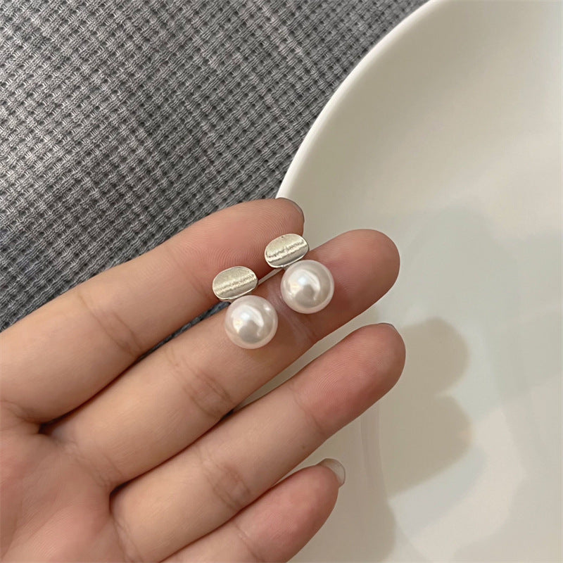 Dignified Sense Of Design Pearl Eardrops Geometric Earrings