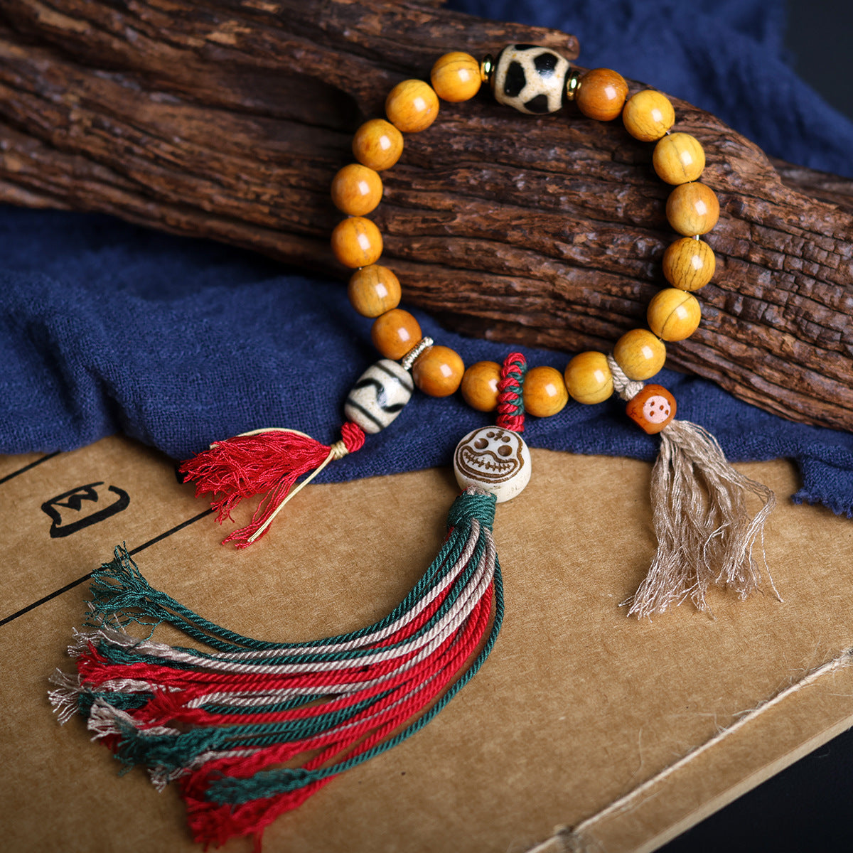 Bone Barrel Shaped Bead Crafts Tag Ethnic Bracelets