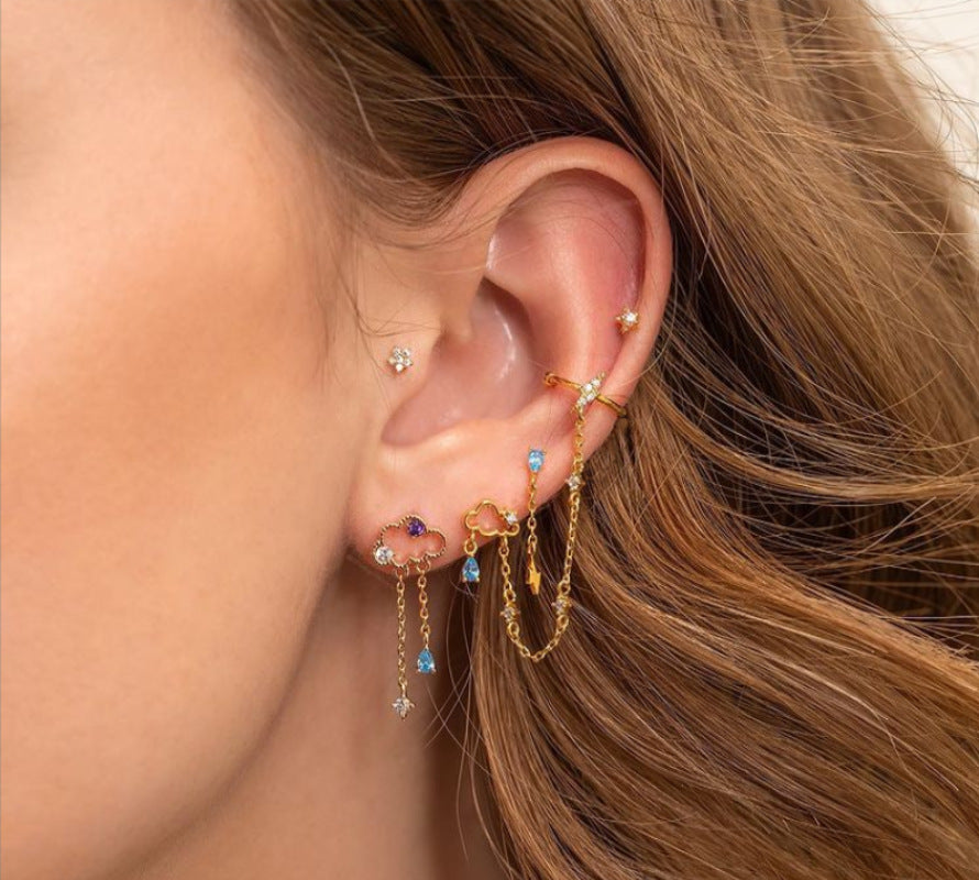 Mickey Ear Tassel Gold Jewelry Cute Rings