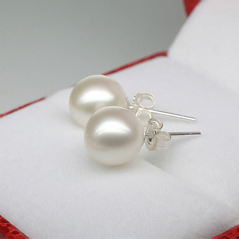Women's Shell Pearls Auricular Needle Sier-plated Ear Rings