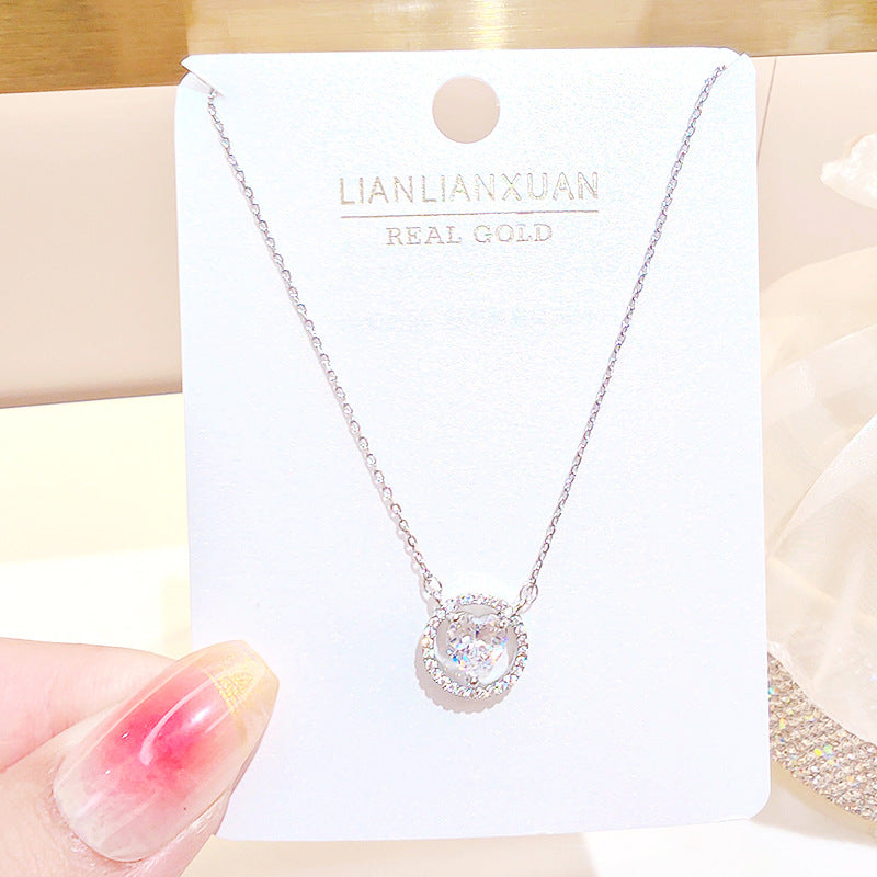 Women's Copper Summer High-grade Simple Refined Zircon Gold Necklaces