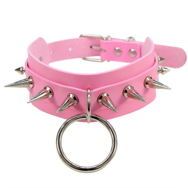 O-shaped Collar Nightclub Bar Street Shot Rivet Pointed Necklaces