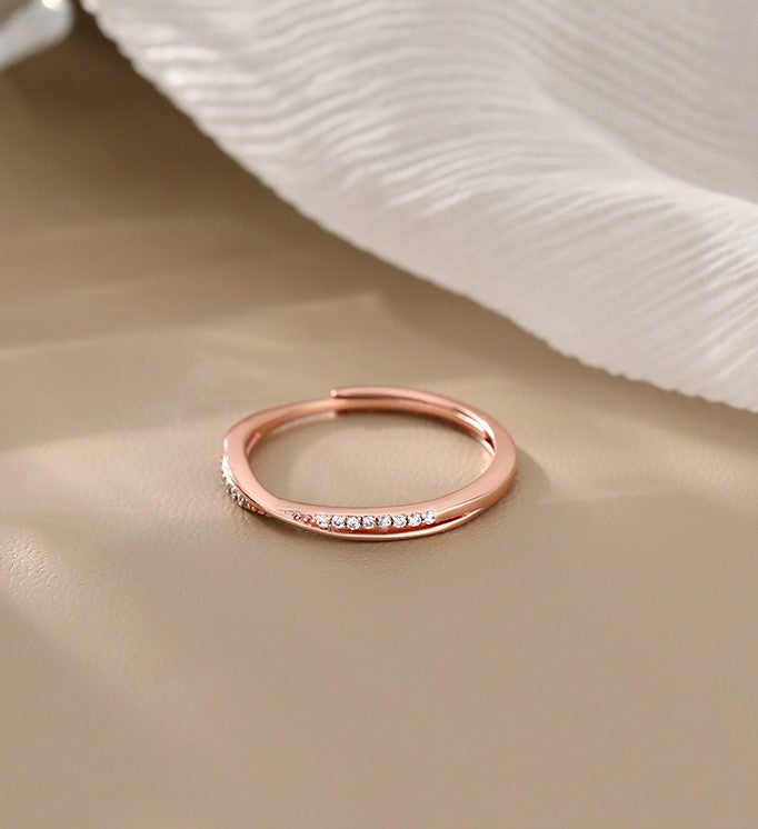 Line Simple Cross Temperament Gang Drill Index Finger Style Ring