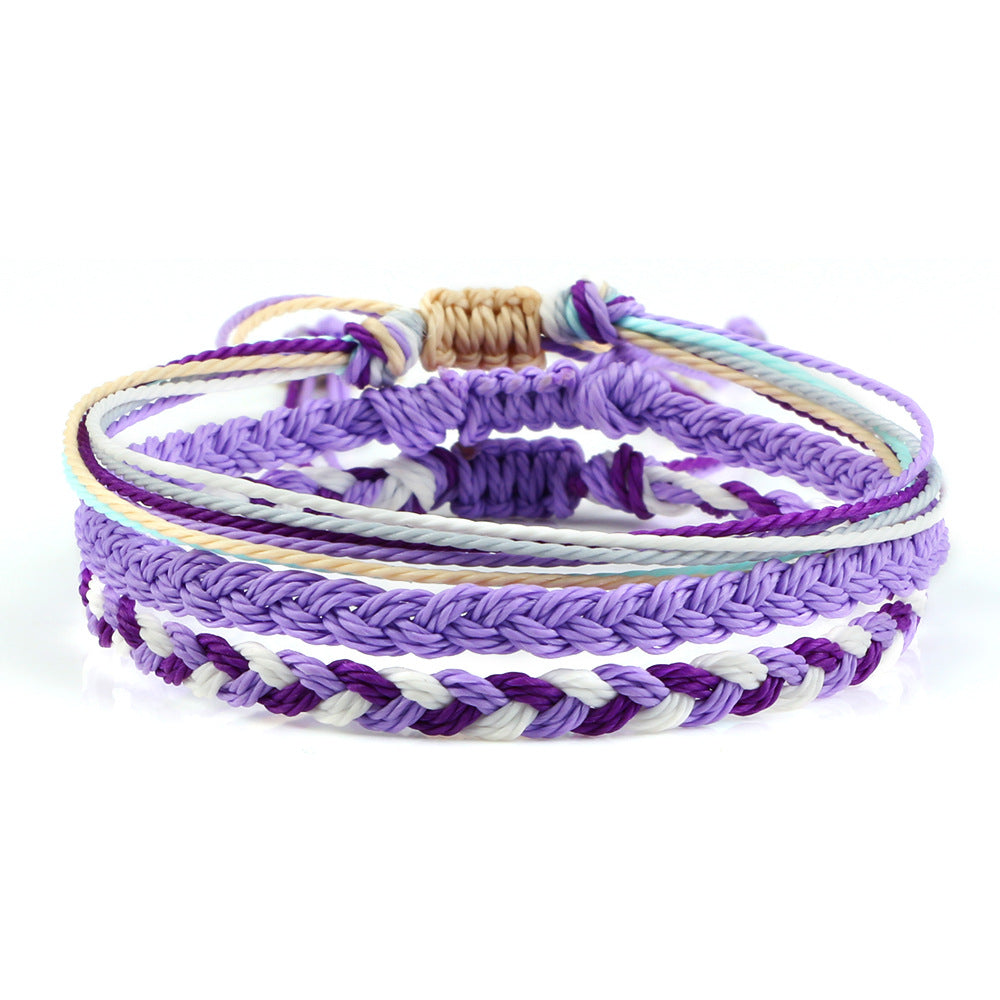 Coast Style Twin Creative Wax Line Hand Weaving Bracelet