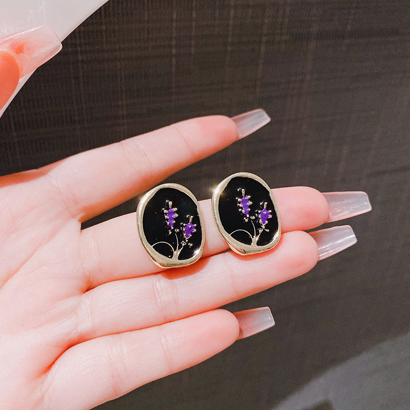 Women's Sier Needle Niche Bag Light Luxury High-grade Earrings