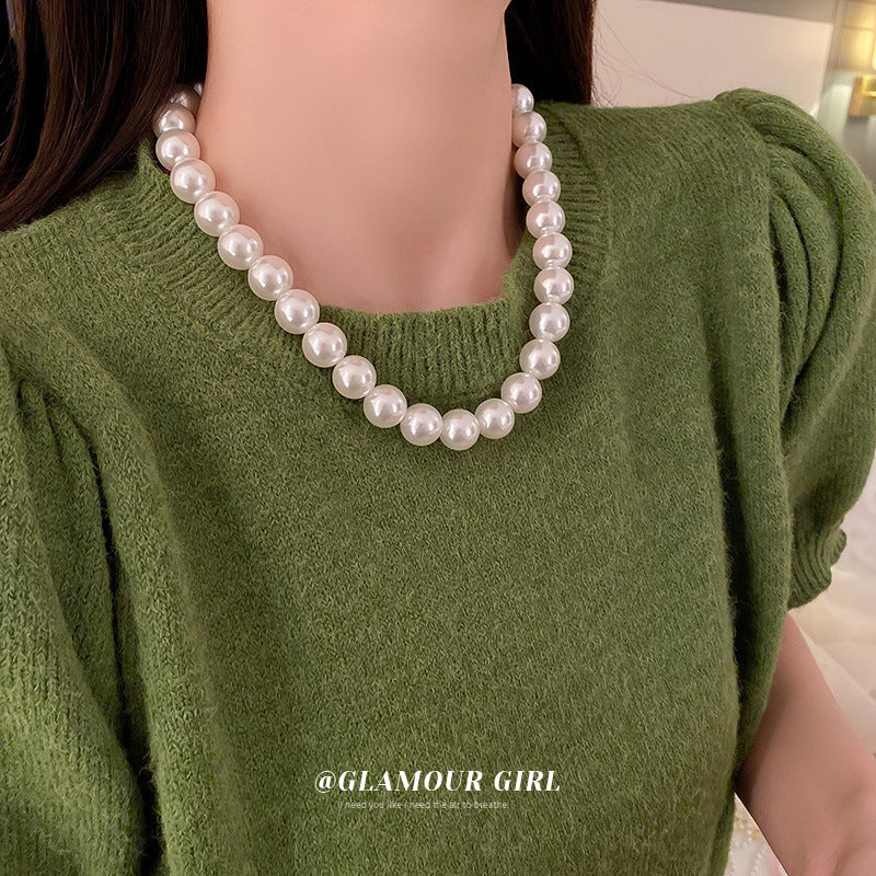 Women's French Retro Large Pearl Style Fashion Graceful Personality Clavicle Necklaces