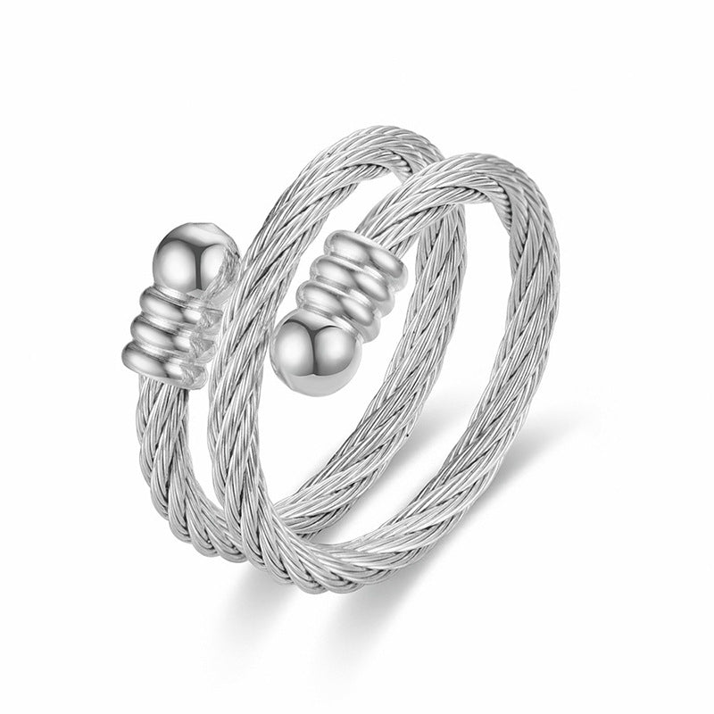 Korean Style Titanium Steel Open-end Adjustable Rings