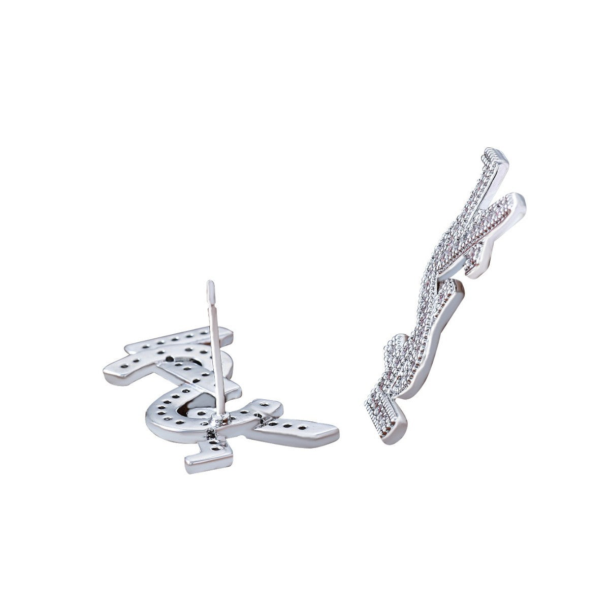 Women's Micro Inlaid Zircon Super Flash Alphabet Letter Fashionable Rings
