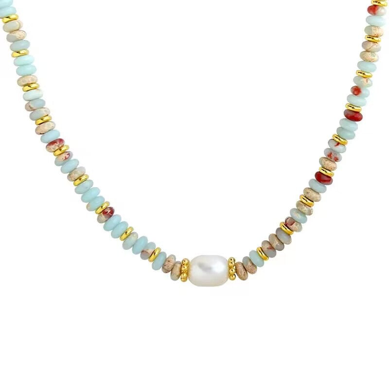 Luxury Minority Elegant Colorful Natural Stone Stringed Necklaces