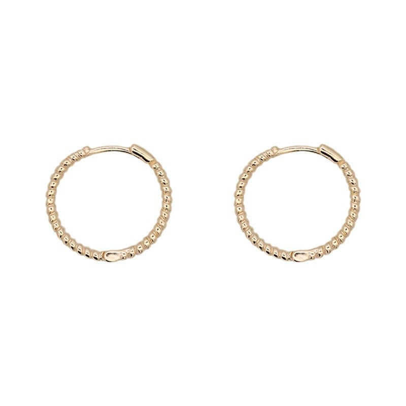 Korean Twist Hoop Simple Elegant Mini Ear Bone Buckle Earrings