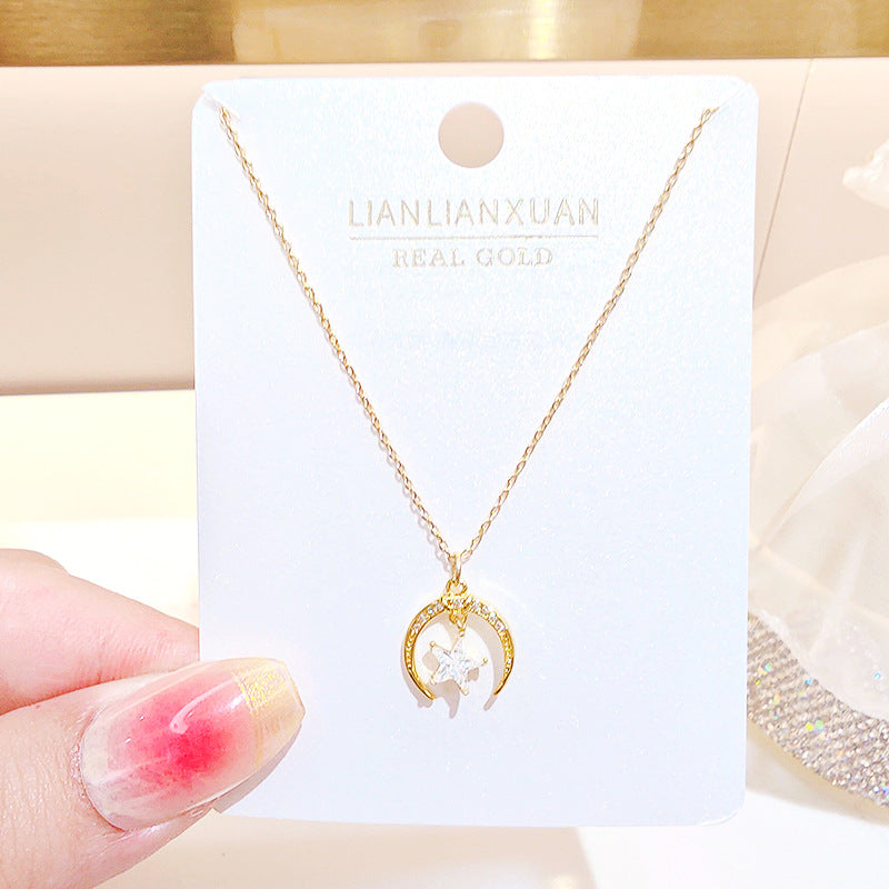 Women's Copper Summer High-grade Simple Refined Zircon Gold Necklaces