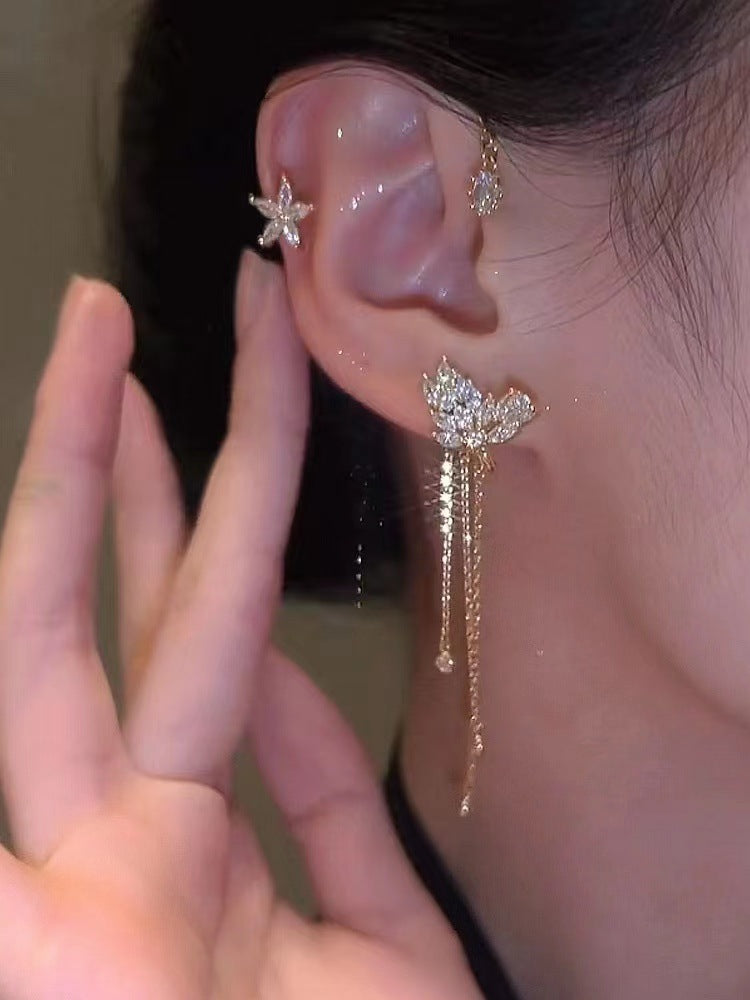 Ornament Star Tassel Light Luxury Minority Earrings
