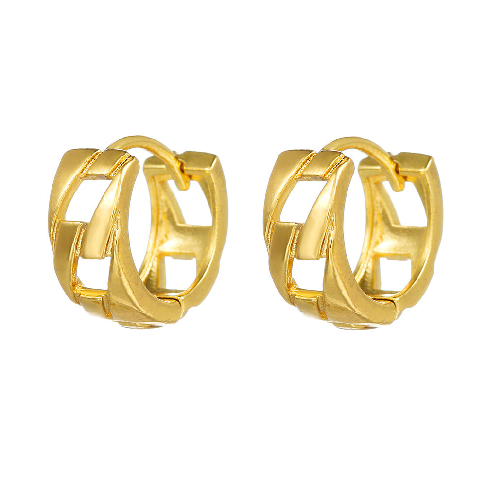 Ear Hollow Pattern Clip Fashion Geometry Female Rings