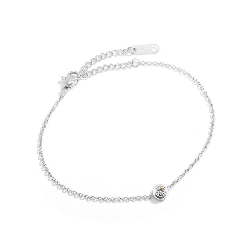 Steel Gold Diamond Fashion Simple Single Adjustable Bracelets