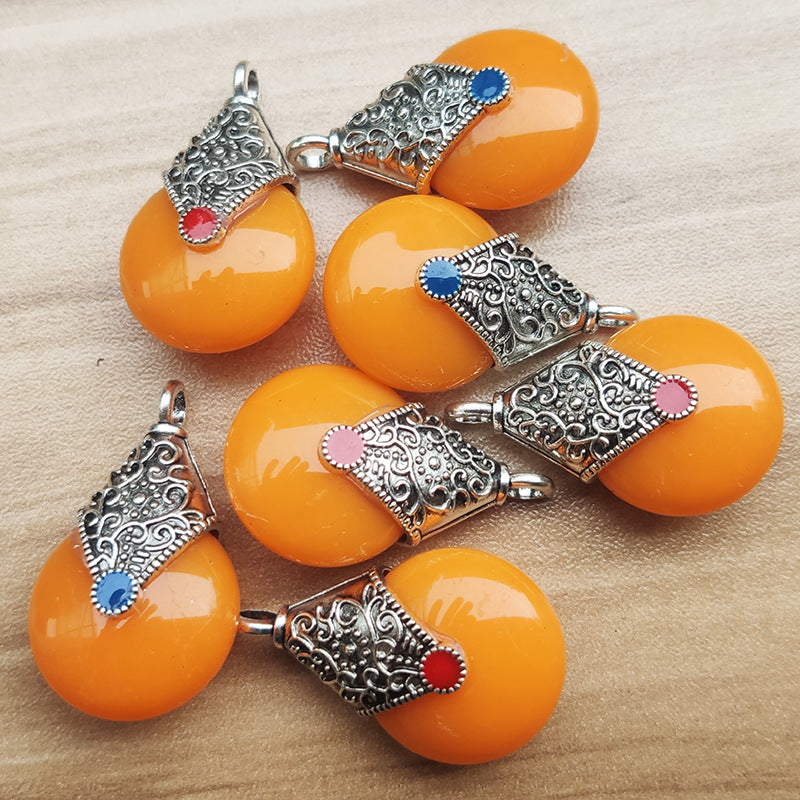 Beeswax Ethnic Style Tibetan Sier Color Bodhi Beads Pendants