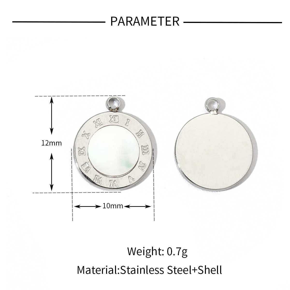 Stars Heart Natural Shell Stainless Steel Pendants