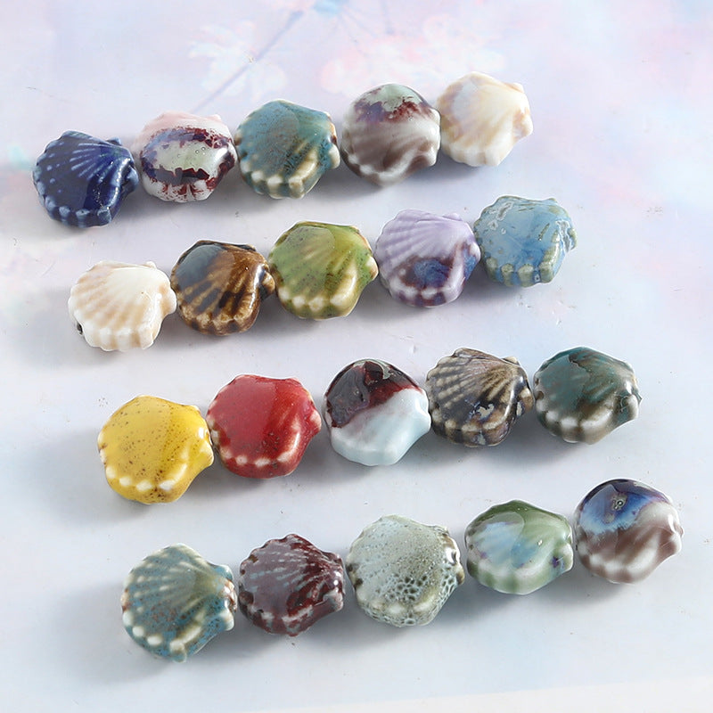 Steel Film Small Shell Ceramic Beads Jewelry Accessories