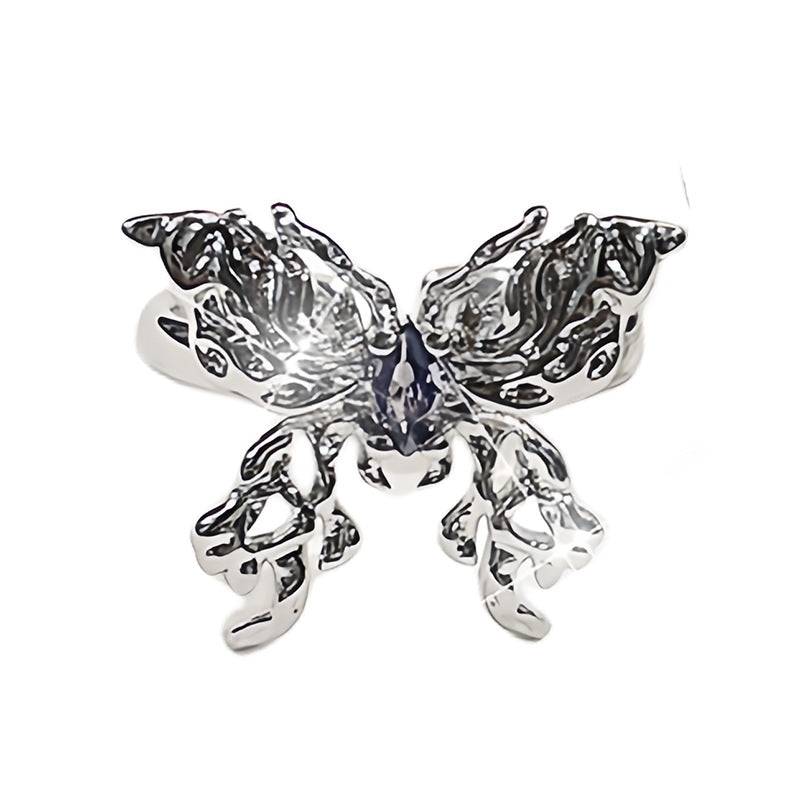 Luxury High-grade Butterfly Rose Twin Series Open Design Personality Rings