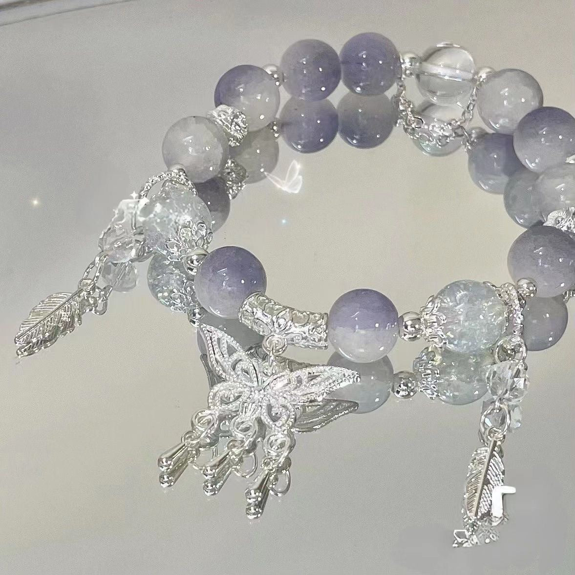 Butterfly Lucky Design Imitation Amethyst For Bracelets