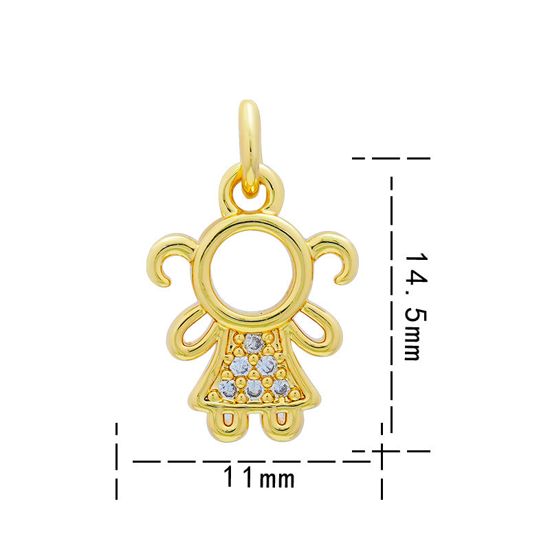 Copper Micro Inlay Real Gold Plating Accessories Pendants