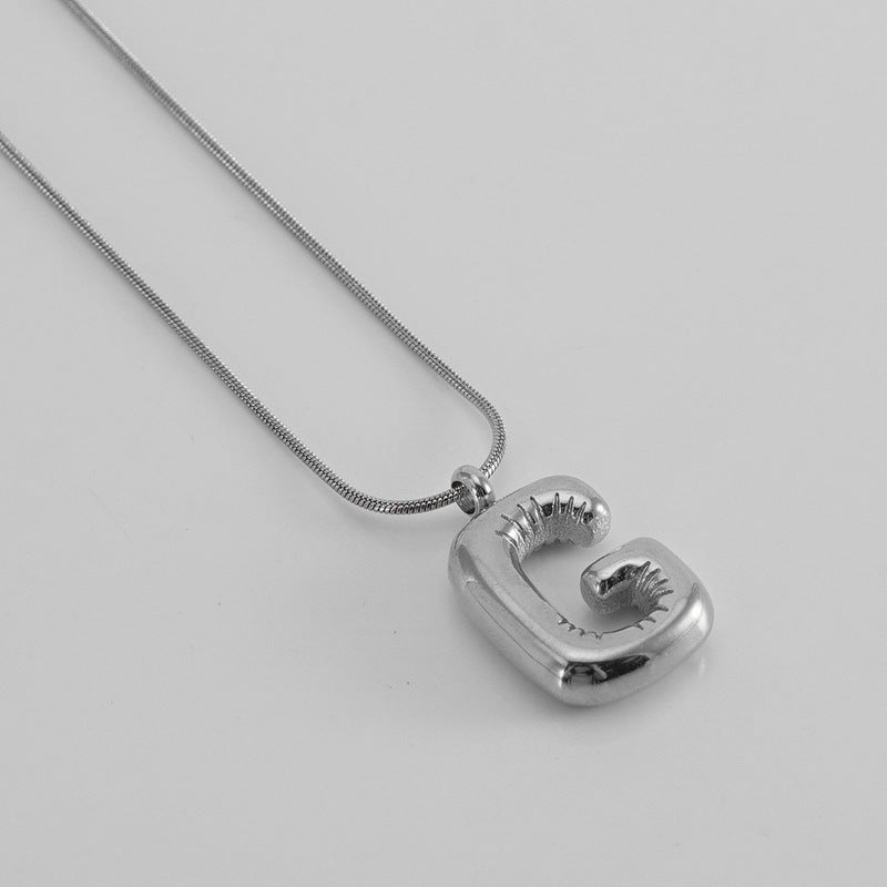 Bubble Letter Snake Bones Chain Titanium Steel Necklaces
