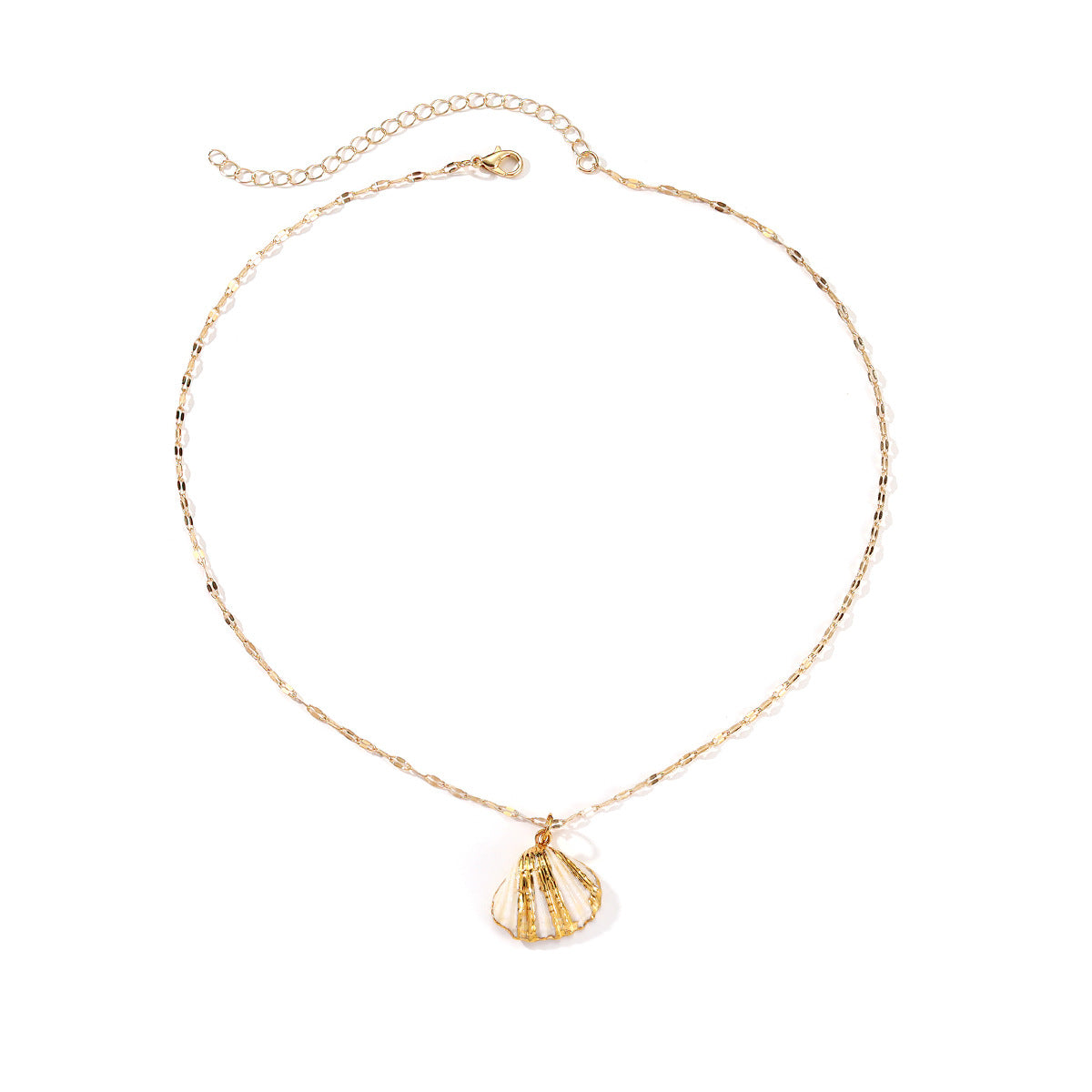 Golden Edge Shell Beach Vacation Sexy Necklaces