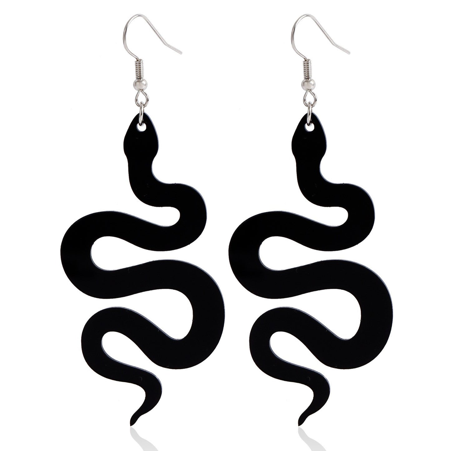 Ornament Vintage Black Resin Cross Long Earrings