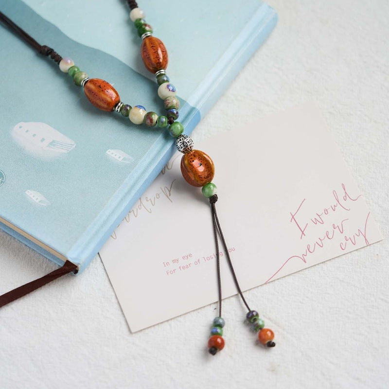 Ethnic Style Ceramic High Sense Ornament Necklaces