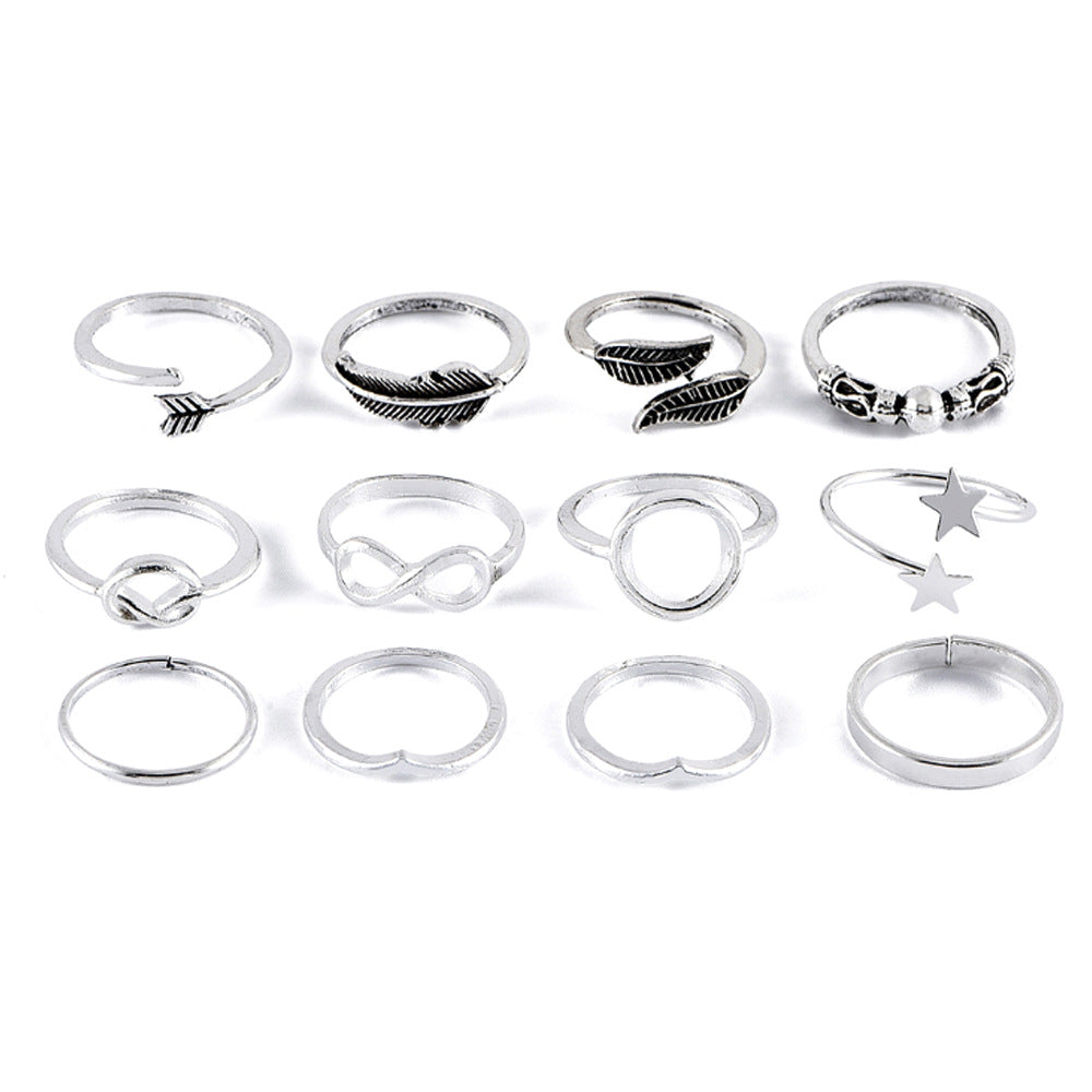 Leaf Metal Fashion Five-pointed Star Pieces Rings