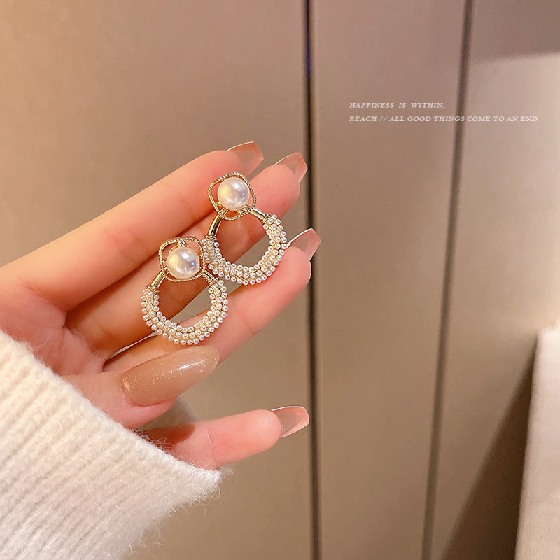 Women's Sier Pin Korean Style High Sense Special Earrings