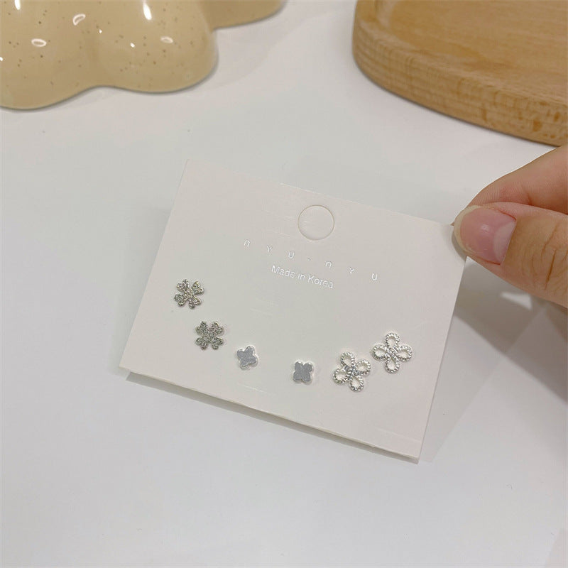 Needle Simple Female Petite Suit Combination Mini Earrings