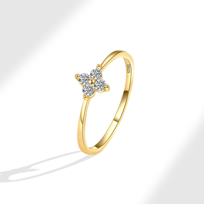 Sterling Sier Plated Gold Starry Clover Necklaces