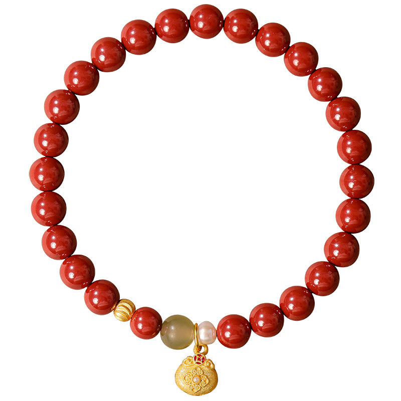 Women's Purple Gold Sand High Content Emperor Sandstone Chinese Bracelet