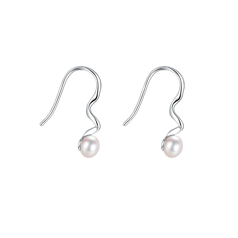 Women's Spiral Pearl Simple Special Interest Light Luxury Elegant Earrings