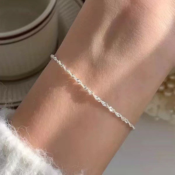 Women's Minimalist Choker Simple Water Wave Chain Necklaces