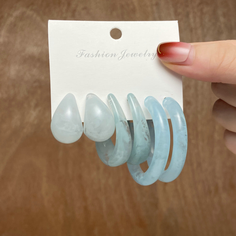 Cellulose Acetate Sheet Suit Pairs Creative Elegant Earrings