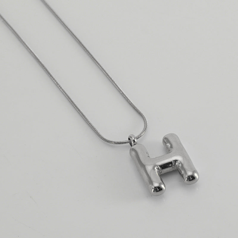 Bubble Letter Snake Bones Chain Titanium Steel Necklaces