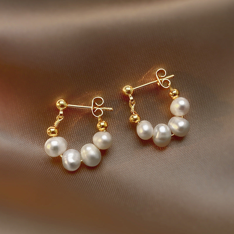 Women's Sier Pin Korean Style High Sense Special Earrings