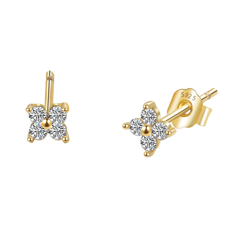 Sterling Sier Plated Gold Starry Clover Necklaces